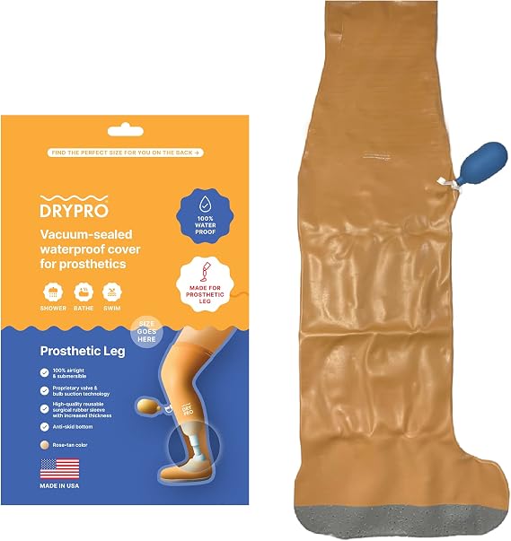Waterproof Prosthetic Leg Cover by DRYPRO - Airtight & Submersible - Ideal for Swimming or Shower - X-Large (PL-19)