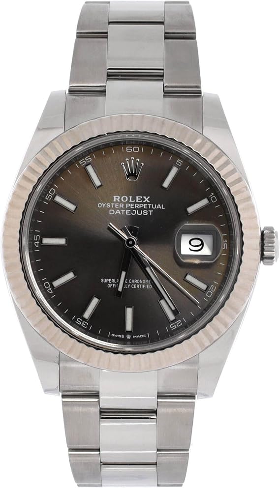 Pre-Loved Oyster Perpetual Datejust Slate Automatic Watch Stainless Steel and White Gold 41