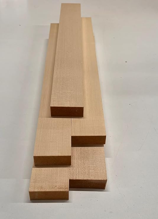 5-Pack Flame Hard Maple Lumber Boards 3/4" x 2" x 18" Hardwood Planks for Cutting Boards, Woodworking & DIY Projects by Exotic Wood Zone