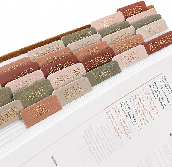 Salt & Light - Matte Coated - Bible Tabs - Earth Tone - Journaling - Beautiful Index - 66 Books + 6 Free Tabs Indexing Tabs - Laminated - Durable - Quality - Neutral - Women