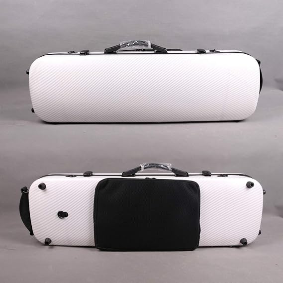 4/4 New violin Case Mixed Carbon fiber Oblong Violin Box Strong Light Full size music Sheet Bag White (white)