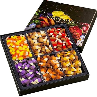 Halloween Candy, Chocolate, Gummies, Gift Basket, Candy Corn, Chocolate Skulls & Monsters, Gummy Eyeballs, Trick or Treat Candy, by Snackberry Candy Corn Deluxe