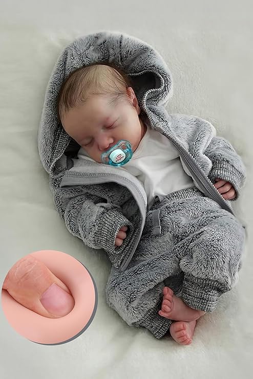 BABESIDE 17 Inch Lifelike Reborn Baby Dolls, Full Body Vinyl Boy | Realistic-Newborn Baby Doll with Real Baby Feeling, Real Life Baby Dolls, Toy Accessories and Gift Box for Kids Ages 3+