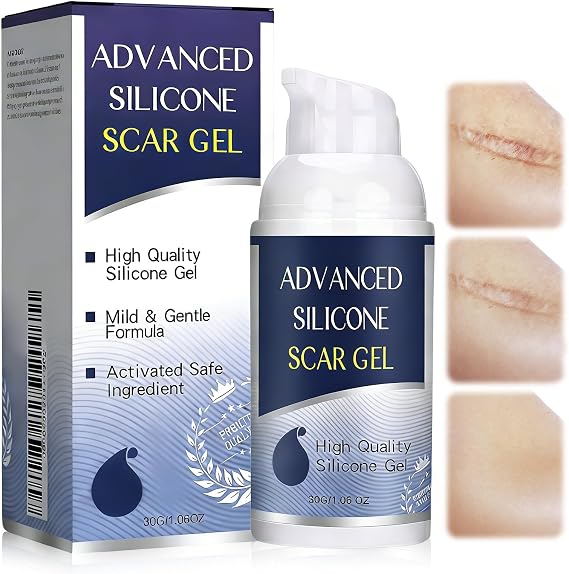30g Silicone Scar Gel,Effective Scar Cream,Fade & Repair Skin,Reduces The Appearance of Both Old and New Scars from Burns,Scar Removal,Improve for Acne,Stretch Mark,Surgery and C Section Scars
