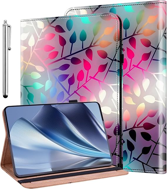 Case for Xiaomi Redmi Pad SE 11 Inch 2023 Protective Flip PU Leather Wallet Cover Case with Pen Holder and Stand Function for Redmi Pad SE Case Maple Leaf