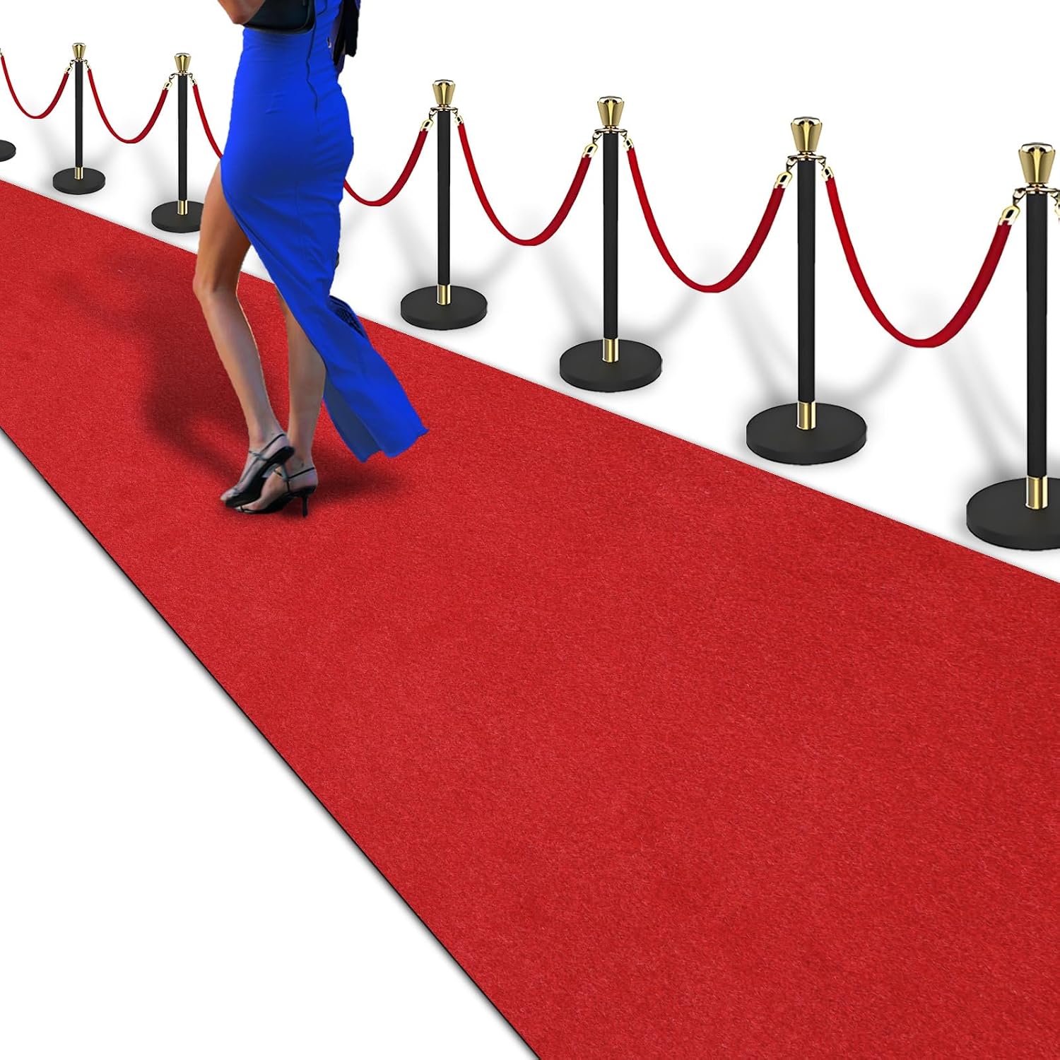 PBHEPJ 4ft x 20ft Extra Thick Red Carpet Runner for Party & Hollywood, Festival Celebration, Wedding, Graduation Ceremony, Award Ceremony, VIP Reception, Heavy-Duty, Non-Slip TPR Rubber