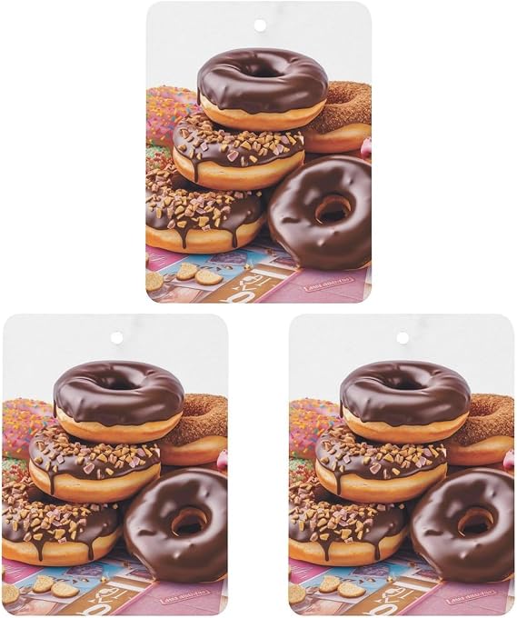 Car Air Fresheners 3 Pcs Hanging Air Freshener for Car Hanging Scented Cards Donuts Chocolate Aromatherapy Tablets Quickly Eliminate Odors Pendant Decoration