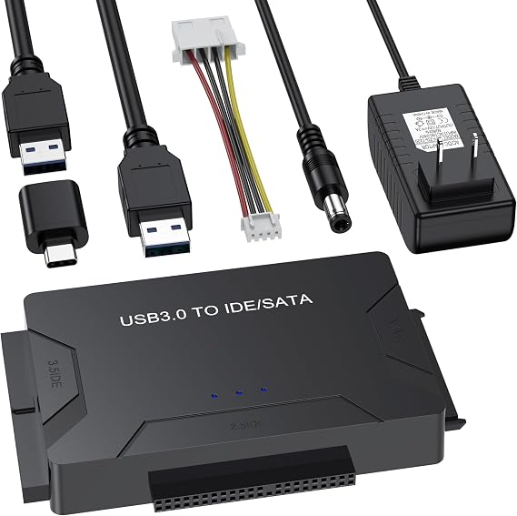 Hard Drive Reader USB 3.0 & Type C to SATA IDE Adapter, Data Transfer Kit