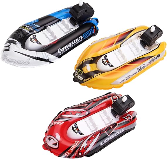 3pcs Wind Up Boat Bath Toys ，Boat Inflatable Clockwork Toys Bath Toy Play Water Toys Bathtub Floating Toy Inflatable Paddle Boat Wind Up Toys Gifts(Not suitable for children under 12 years old)