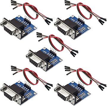 RS232 to TTL Converter Module,5PCS MAX3232 3.3V to 5V RS2323 COM Serial Prot Board to TTL Connector for Arduino Microcontrollers