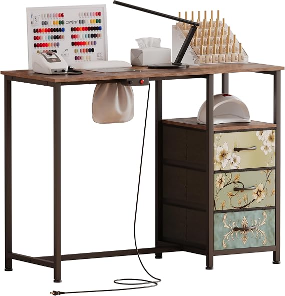 Nail Table with dust Collector,Small Manicure Table for Nail tech