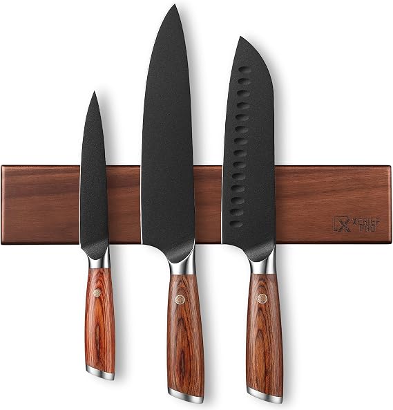 Kitchen Knife Set, 4 Pieces Japanese High Carbon Stainless Steel Chef Cooking Knife Set, Ultra Sharp Professional Chef Santoku Utility Knives (Black)