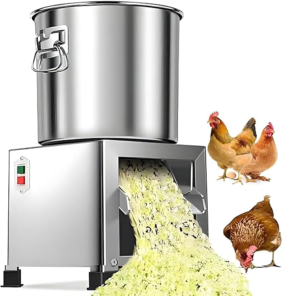 commercial vegetable chopper 150-200Kg/H, Commercial Vegetable Chopper, Large Feed Port, 3500 RPM Professional Veggie Shredder Grater, Breeding Crusher for Chicken Duck Feed Processing(1000W)