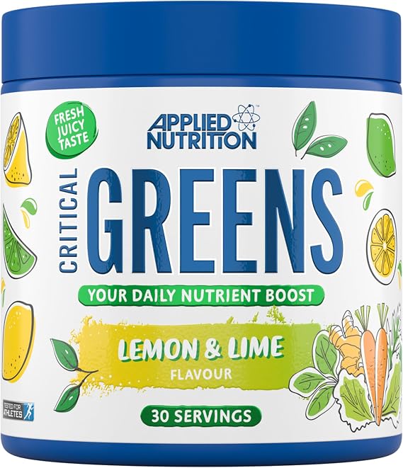 Applied Nutrition Critical Greens - Super Greens Powder, Boost Your Immune System with Superfood Nutrients, Vegan (150g - 30 Servings) (Lemon & Lime)