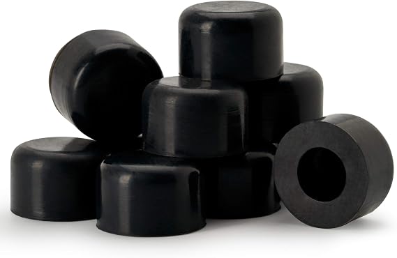 Premium Rubber Door Stop Stud Replacement Tips Doorstopper Bumpers, Springe Hinge End Caps for Wall & Floor Protection Universal Size (Black)