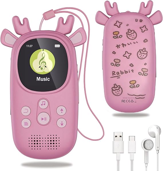 32GB Bluetooth MP3 Player for Kids Cute Reindeer MP3 Player with Speakers