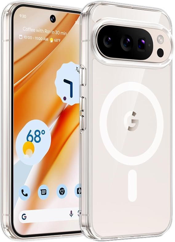 TAURI for Google Pixel 10 Pro XL Case, Compatible with Magsafe, Clear | Military-Grade Protection, Yellowing Resistant, Shockproof Slim Phone Case for Pixel 10 Pro XL