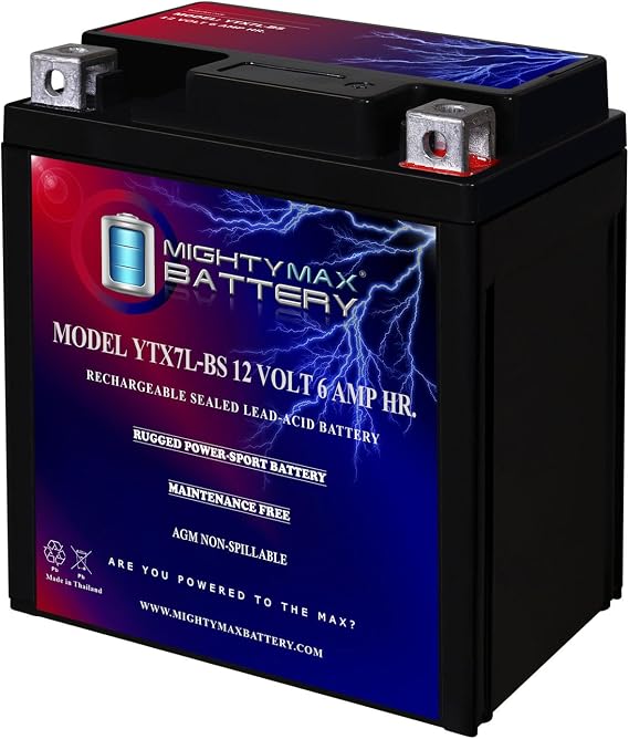 Mighty Max Battery YTX7L-BS 12V 6Ah Battery Replaces Aprilia SR150 SR 150 1999-2002