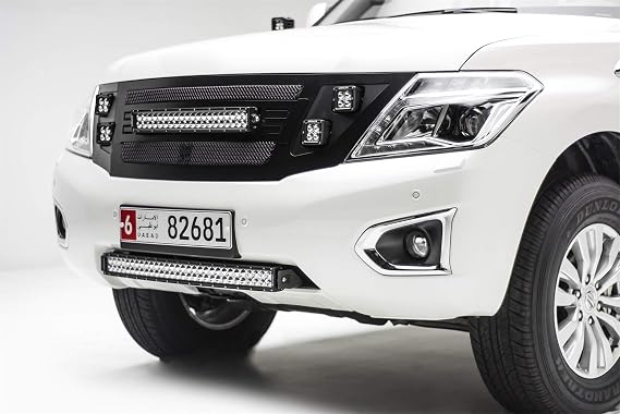 ZROADZ Z327871-KIT Front Bumper, Black, 1 Pack 2010-2017 Nissan Patrol Y62 Front Bumper Center LED Kit with 1 30 Inch LED Curved Double Row Light Bar - PN #Z327871-KIT