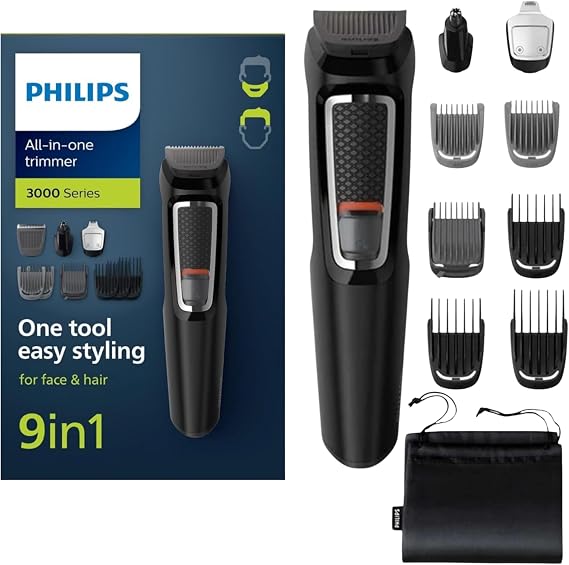 Philips Norelco Multigroom All-in-One Trimmer with 13 Pieces All-in-one Trimmer 9-in-1 MG3740