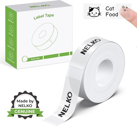 Nelko Genuine P21 Label Maker Tape, 14x40mm(0.55"x1.57"), Transparent