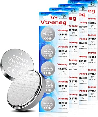 20 Pack CR2450 Battery, High Capacity 2450 3V Lithium Battery for Car Key Fob Watch