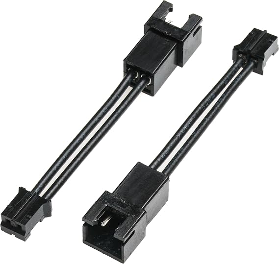 CRJ 2-Pin Micro PH 2.0mm Female to Mini XH 2.5mm Male Connector Adapter Cable for Cooling Fans, Sensors, and Other Devices (2-Pack)