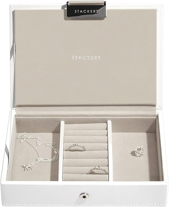 STACKERS White & Gray Velvet Mini Stacker lid