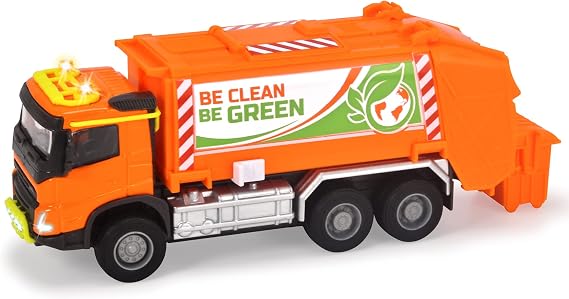 Majorette 213743000 Grand Series City FMX Garbage Truck Die-Cast, One Size, Orange