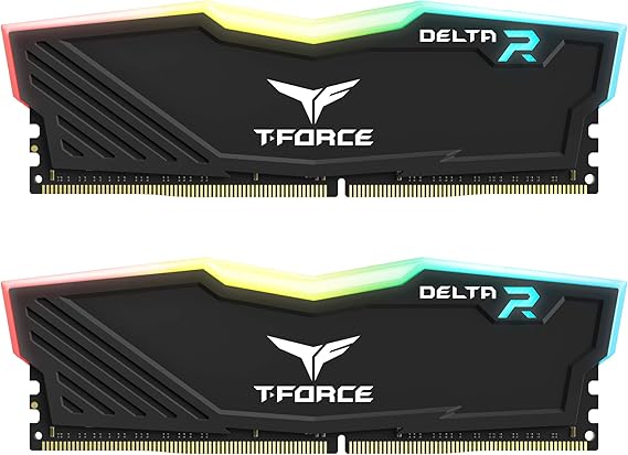 TEAMGROUP T-Force Delta RGB DDR4 16GB (2x8GB) 3200MHz (PC4-25600) CL16 Desktop Memory Module ram Black - TF3D416G3200HC16CDC01