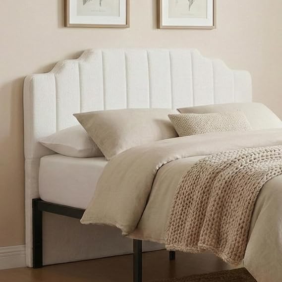 50"H Queen Headboard, Beige Upholstered Headboard for Bed, No Assembly