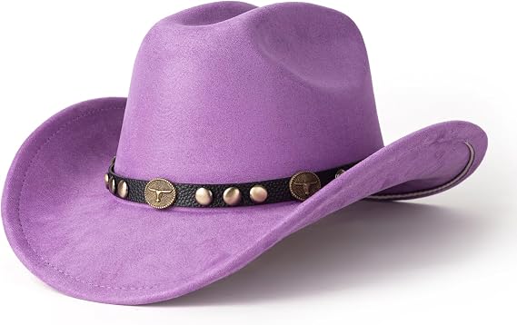 Western Cowboy Hat for Men Wide Brim Suede Cattleman Cowgril Hats