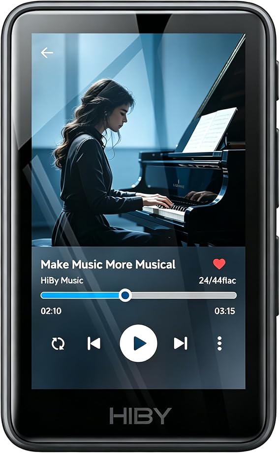 HiBy Music R1 Bluetooth MP3 Player with Touchscreen, Hi-Res Audio & Wireless Dual Certified, Supports Tidal & Qobuz Streaming, LDAC, Expandable Storage up to 2TB, 15-Hour Playtime