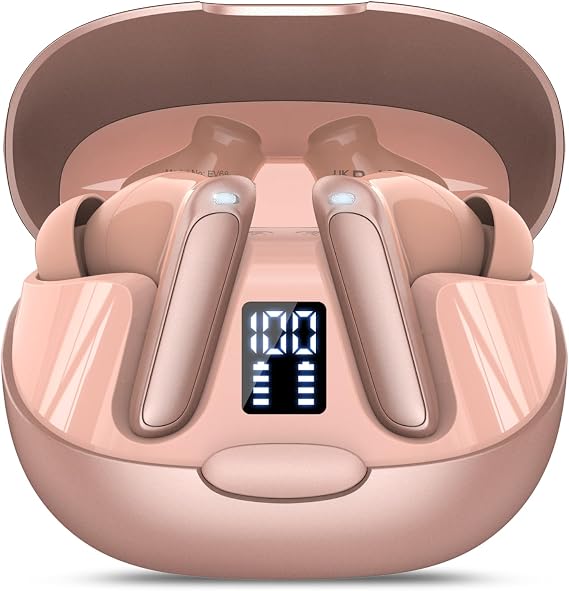 AI Translation Earbuds, Real-Time Bluetooth5.3 Translator Earbuds,Rose Gold | 48H, Support 164 Languages with AI App, 3-in-1 Ear Buds with ENC Mic, 5 Translation Modes Earphones Travel/Business/Learning