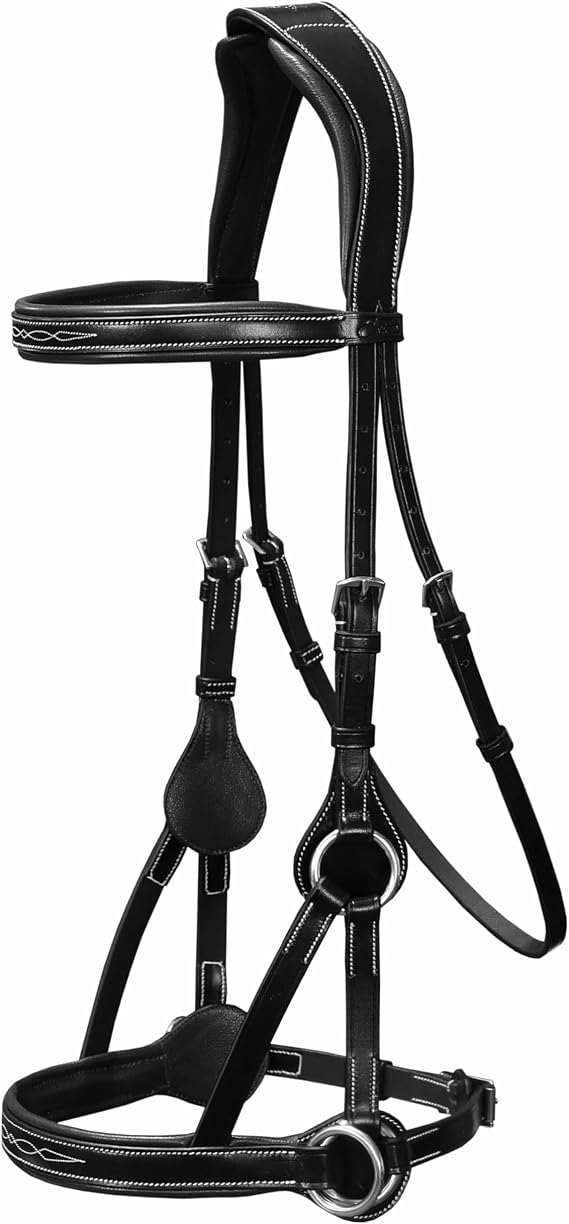 Exion Astra Sidepull Bitless Bridle Padded Leather & Rubber Reins