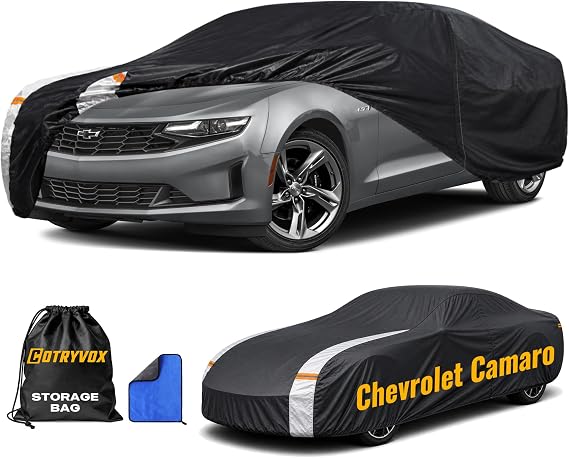 Chevrolet Chevy Camaro Car Cover 100% Waterproof All Weather, Gift with Towel, 10 Layers Car Cover Custom Fit 1970-2026 Camaro ZL1/SS/Z28/LT/LE/LS, Full Exterior Cover Rain Sun UV Protection.