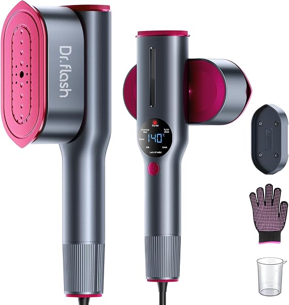 DRFLASH 2-in-1 Portable Steamer & Iron for Clothes,Handheld Garment Steamer