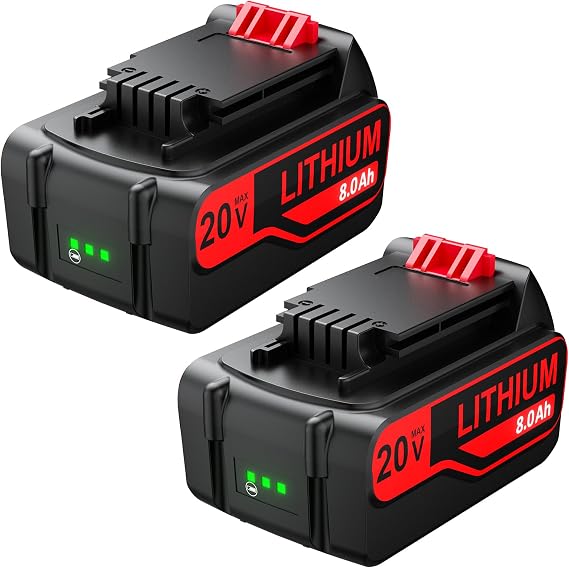 Bonacell 2Pack 20V 8000mAh Replacement for Black and Decker 20V Lithium Battery Compatible with Black and Decker 20 Volt Battery LBXR20 LBX20 LB20 LB2X4020-OPE LBXR20B-2 LST300 LST220 Cordless Tools