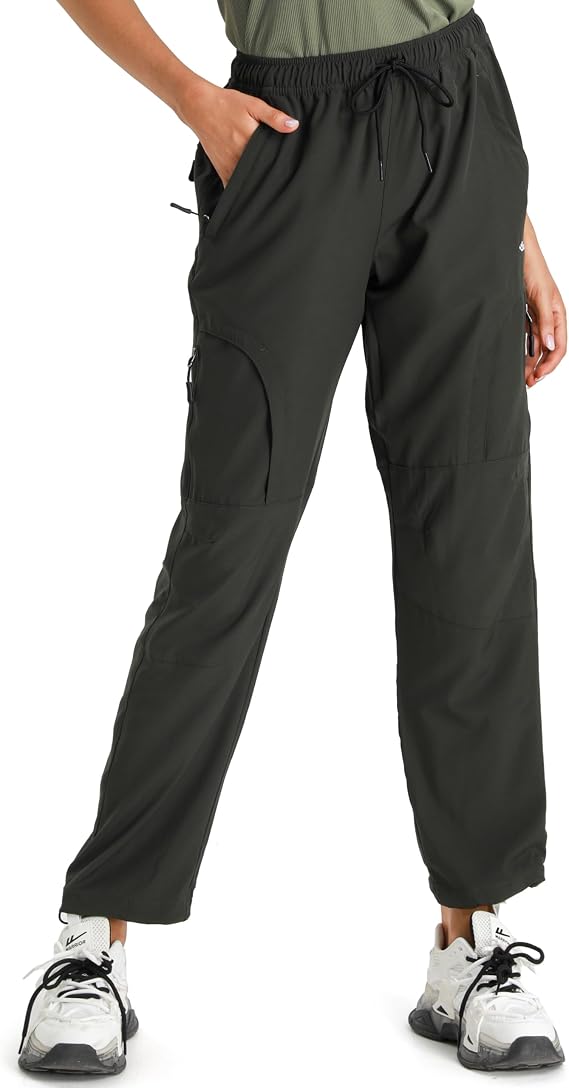 Seamaid Women's Hiking Pants Quick Dry Lightweight Water Resistant Cargo Pants with Zipper Pockets Travel Outdoor