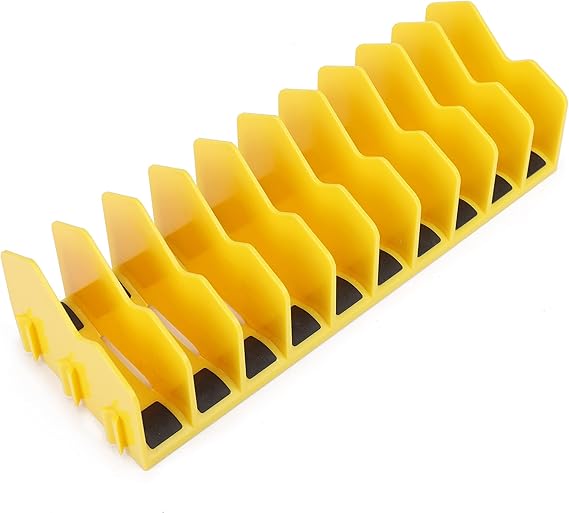 HURRICANE Plier Organizer Rack, 10-Slot Pliers Cutters Rack with Non-Slip Rubber Base, Tool Drawer Toolbox Organizer and Storage, Extendable Design, Fit 3 H, 1 Pack, Yellow