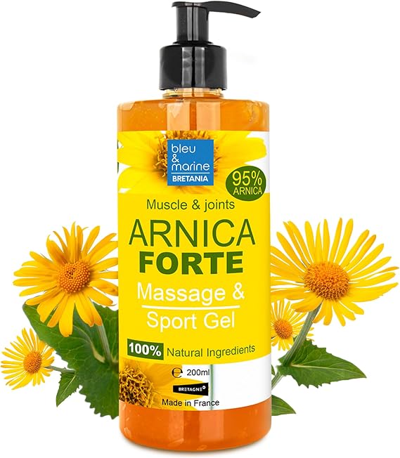 Bleu & Marine Bretania - 90% Arnica Gel | Muscle & Joint Massage | Organic Arnica Extract | Fast Absorb | Skin Moisturizer & Acne Treatment, 200 ml, Pack of 1