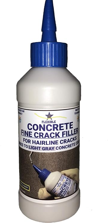 Bluestar Flexible Concrete Hairline Crack Filler (Light Gray), DIY - No Special Tools Needed. Fill Small Cracks in Concrete Driveways, Sidewalks and Patios.
