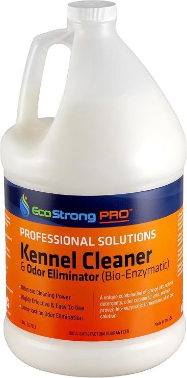 Eco Strong Dog Kennel Odor Eliminator Concentrate | Pet Odor Eliminator for Home and Outdoor Kennels | Multi-Surface Deodorizer and Cleaner - Natural Pet Safe Formula (128 Fl Oz)