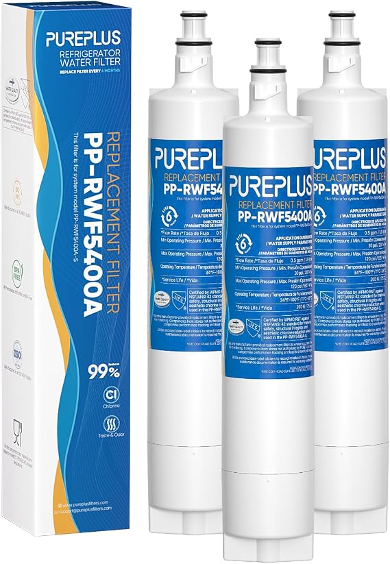 PUREPLUS 847200 Replacement for Fisher & Paykel 47200 Water Filter 3 Pack