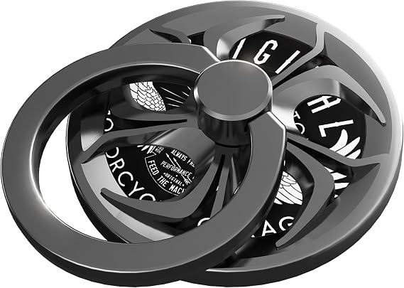 Finger Ring Stand, ebulous 360 Rotation Spinner Mobile Cell Phone Ring Stand Holder with Grip Kickstand Universal [Washable/Reusable] for Phone/Pad/Note/Tablets etc (Black)
