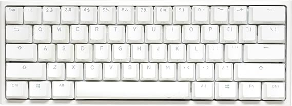 Ducky One 2 Pro Mini White Edition Mechanical Keyboard, RGB LED - Kailh White US