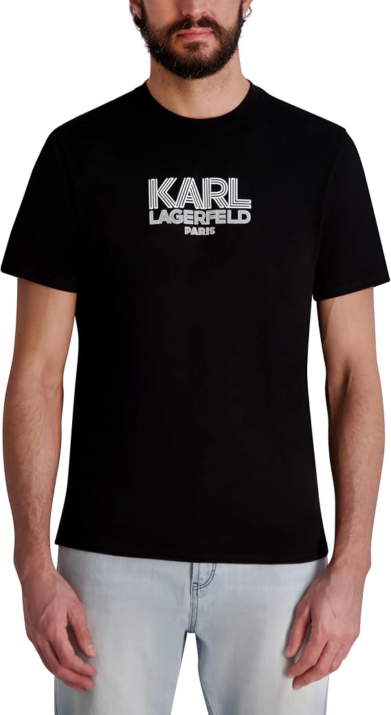 Karl Lagerfeld Men's Short Sleeve Crewneck Graphic Karl Logo T-Shirt