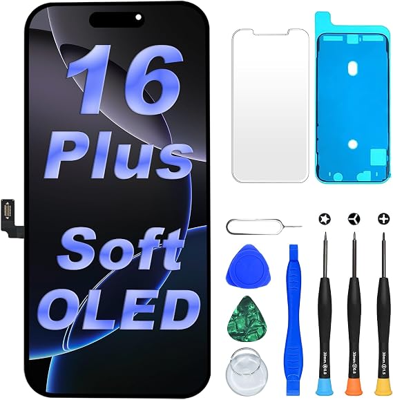 DIGI4U Soft OLED for iPhone 16 Plus Screen Replacement, 6.7'' COP Display NOT LCD, 1:1 Window & Resolution & Thickness, Temp Control, with Repair Kit for iPhone 16 Plus Replacement Screen
