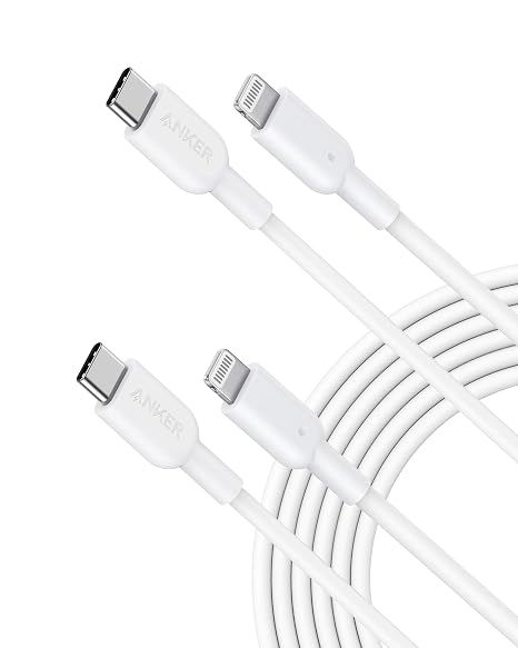 Anker USB C to Lightning Cable, MFi Certified Cable for iPhone 13 Pro 12 Pro Max 12 11 X XS, Supports Power Delivery (10FT, 2-Pack, White)