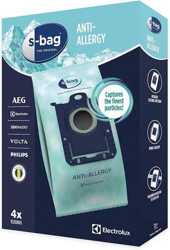 Electrolux E206S S-bag 3 Katmanlı Elektrikli Süpürge Torbası, 4'lü Paket